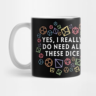 Yes I really do need all these dice RPG D20 Rainbow Mug